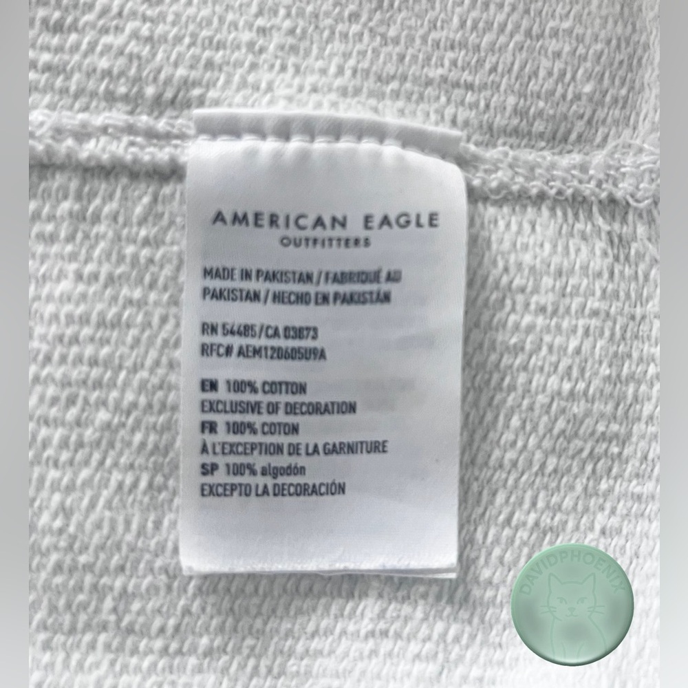 American Eagle Outfitters White Hoodie with Logo size S - Picture 6 of 9